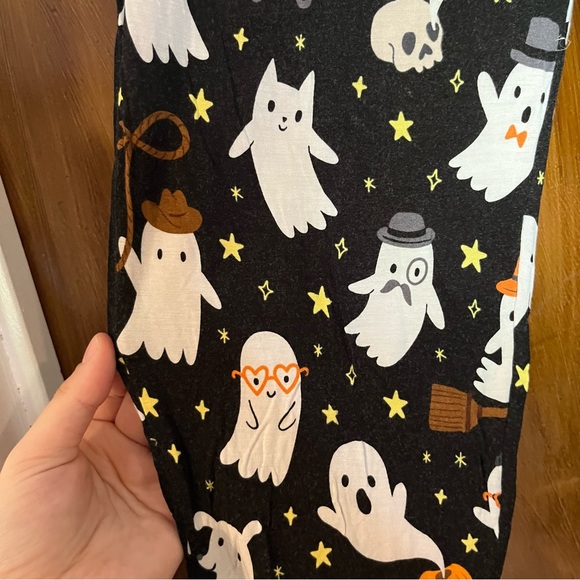 Little Sleepies Friendly Ghosts Halloween Womens Pajama Pant Small Black - Picture 3 of 6